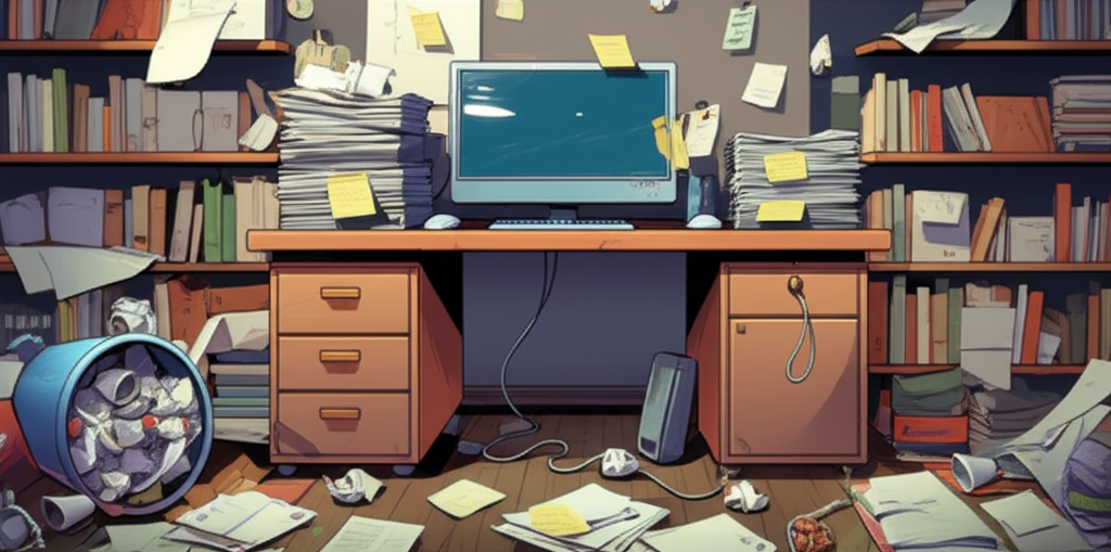 Büro vor der Reinigung